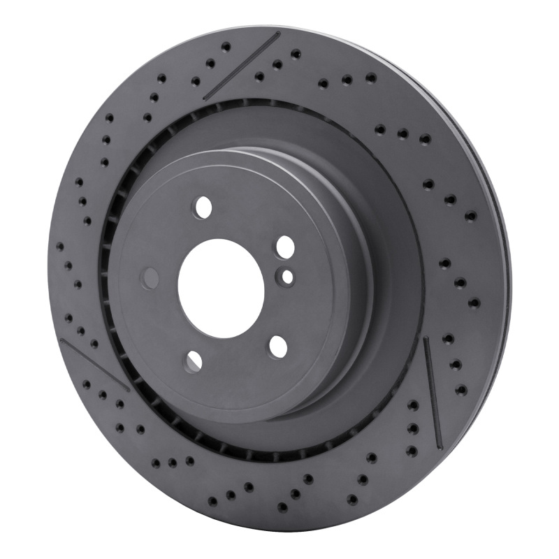 Mercedes-Benz CLS63 AMG Brake Rotor (1) - Rear - R1 Concepts - Drilled & Slotted GeoSPEC Coated - `10-`18